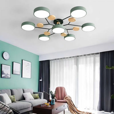 NordicLume - Moderne LED-loftslampe i metal og træ Bonusvis