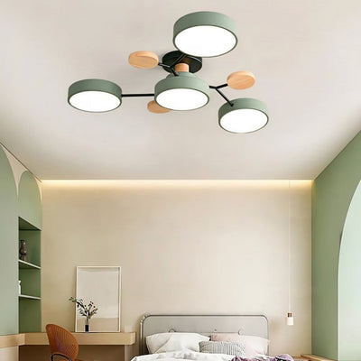 NordicLume - Moderne LED-loftslampe i metal og træ Bonusvis