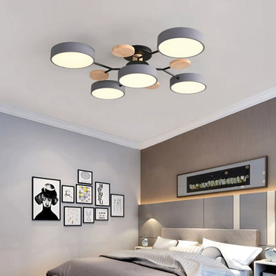 NordicLume - Moderne LED-loftslampe i metal og træ Bonusvis