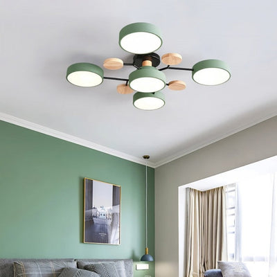 NordicLume - Moderne LED-loftslampe i metal og træ Bonusvis