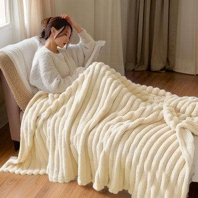 Superblød Fleece Plaid – Luksus og Komfort til Din Sofa Gul Bonusvis