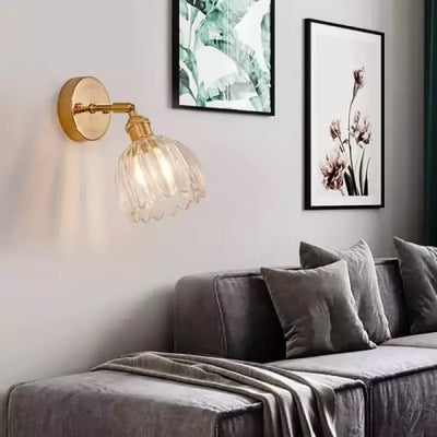 TulipGlow – Retro Blomsterknop Væglampe i Glas Bonusvis