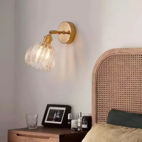 TulipGlow – Retro Blomsterknop Væglampe i Glas Bonusvis