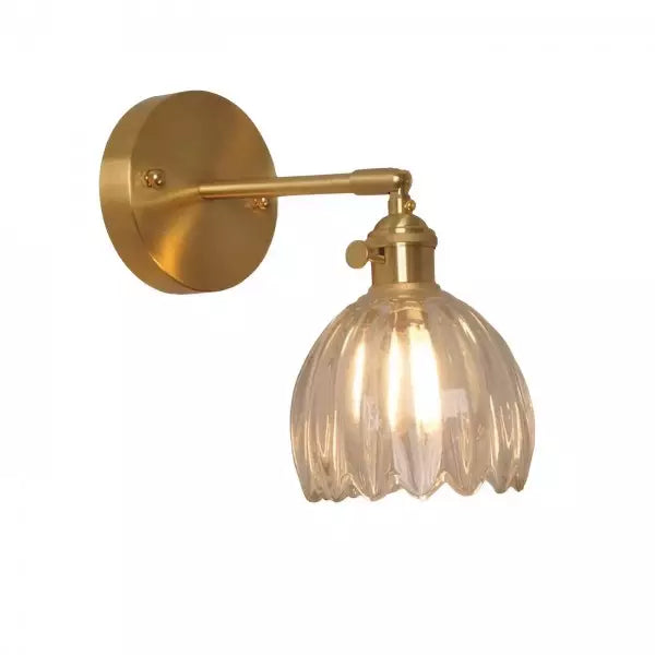 TulipGlow – Retro Blomsterknop Væglampe i Glas Bonusvis