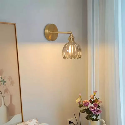 TulipGlow – Retro Blomsterknop Væglampe i Glas Bonusvis