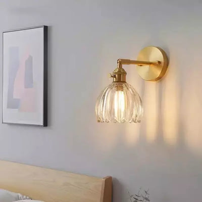TulipGlow – Retro Blomsterknop Væglampe i Glas Bonusvis