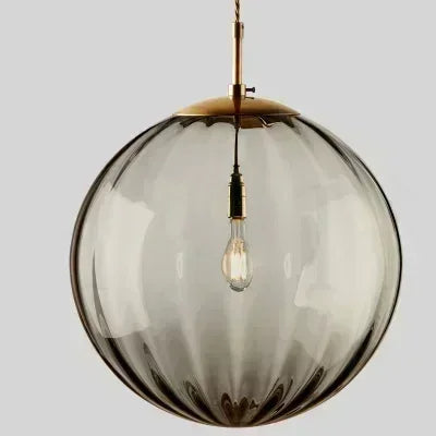 Pendellampe i Farget Glas – Elegant Belysning i Grå, Blå, Rød eller Amber Grå Bonusvis