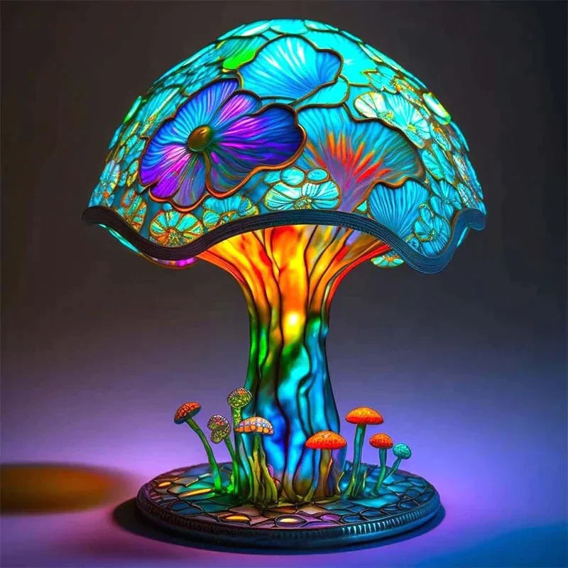 MagicGlow - Magisk farvet glaslampe til afslappende atmosfære Lotusblomst Bonusvis