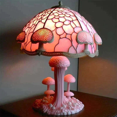 MagicGlow - Magisk farvet glaslampe til afslappende atmosfære Lyserød champignon Bonusvis