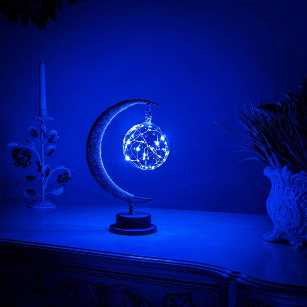 Globe Luna Lampe – Unik Månelys Design til Hygge og Stil Blå Bonusvis