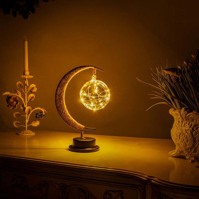 Globe Luna Lampe – Unik Månelys Design til Hygge og Stil Guld Bonusvis