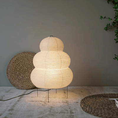 ZenLight - Wabi Sabi gulvlampe med rispapirskærm og justerbart stativ Bonusvis