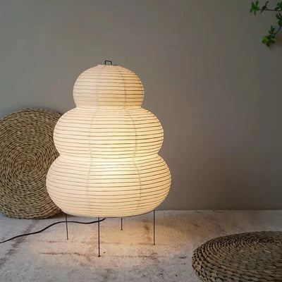 ZenLight - Wabi Sabi gulvlampe med rispapirskærm og justerbart stativ Bonusvis