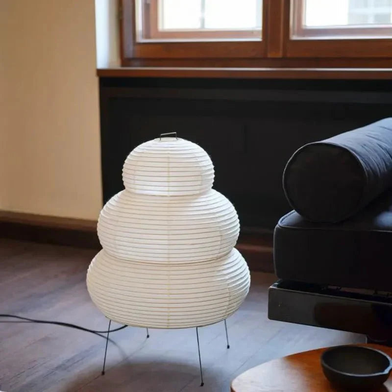 ZenLight - Wabi Sabi gulvlampe med rispapirskærm og justerbart stativ Bonusvis