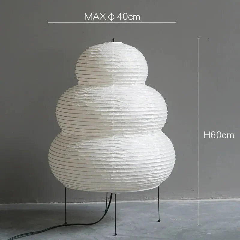 ZenLight - Wabi Sabi gulvlampe med rispapirskærm og justerbart stativ Bonusvis